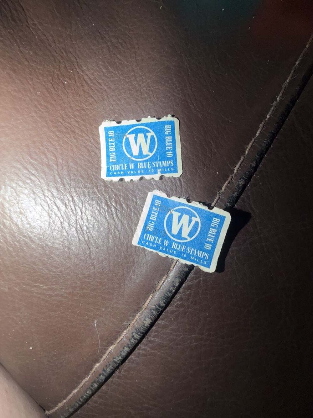 Vintage Circle W Blue Stamps Collectible Trading Stamps Pair